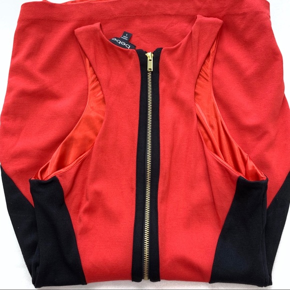 Bebe Ponte Satin Pencil Dress - Picture 5 of 7